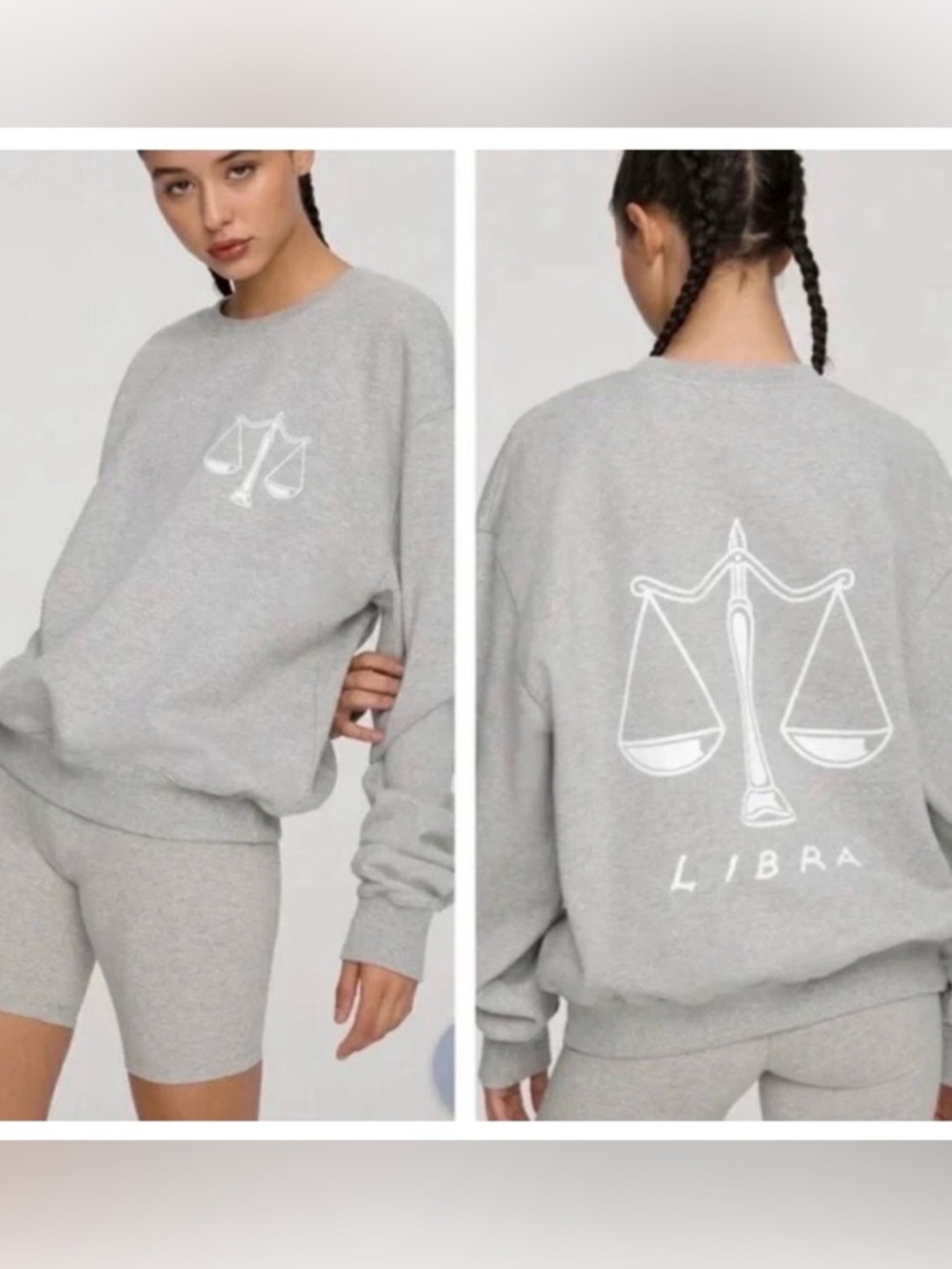 Good American S Zodiac Libra boyfriend crew neck sweatshirt contemporary casual